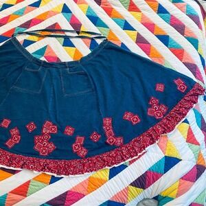 Western Bandana-Print Wrap Skirt‎